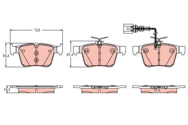 Brake Pad Set, disc brake - GDB2358 TRW