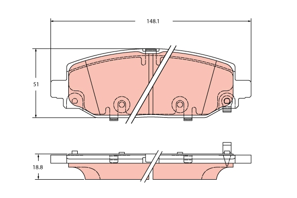 Brake Pad Set, disc brake - GDB2360 TRW