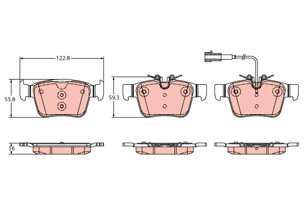 Brake Pad Set, disc brake - GDB2364 TRW