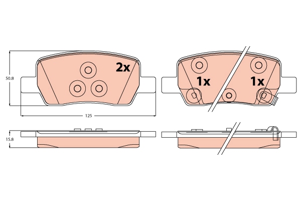Brake Pad Set, disc brake - GDB2368 TRW