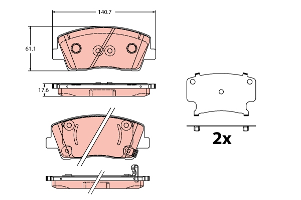 Brake Pad Set, disc brake - GDB2375 TRW