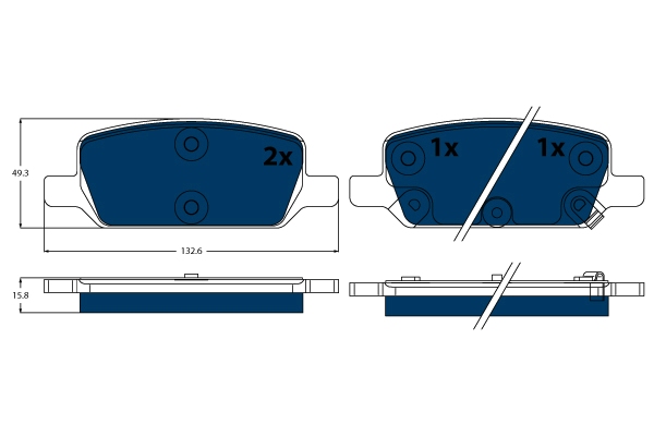 Brake Pad Set, disc brake - GDB2380BTE TRW