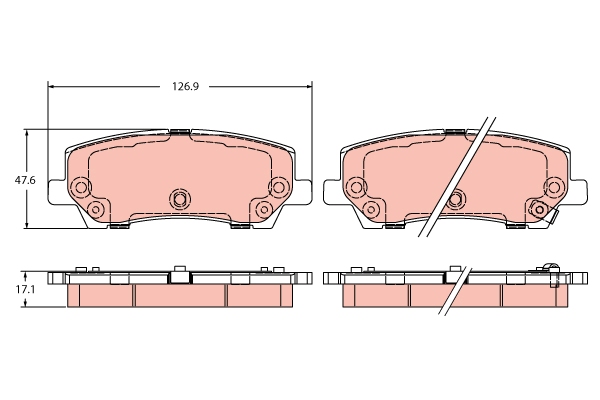 Brake Pad Set, disc brake - GDB2388 TRW