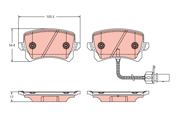 Brake Pad Set, disc brake - GDB2389 TRW