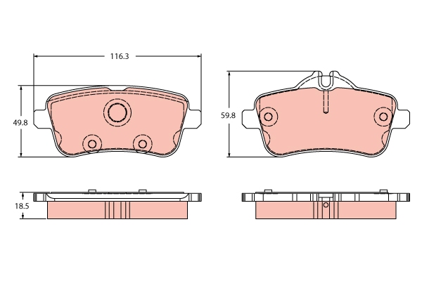 Brake Pad Set, disc brake - GDB2391 TRW