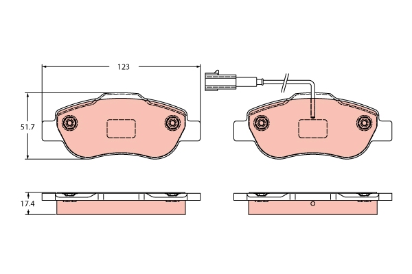 Brake Pad Set, disc brake - GDB2405 TRW