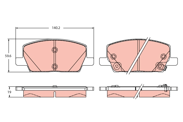 Brake Pad Set, disc brake - GDB2407 TRW