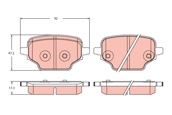 Brake Pad Set, disc brake - GDB2410 TRW