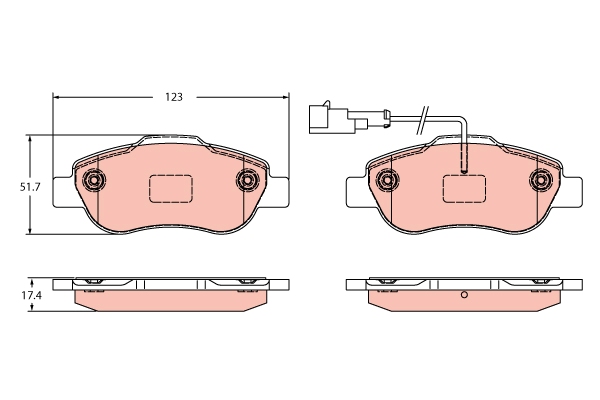 Brake Pad Set, disc brake - GDB2415 TRW