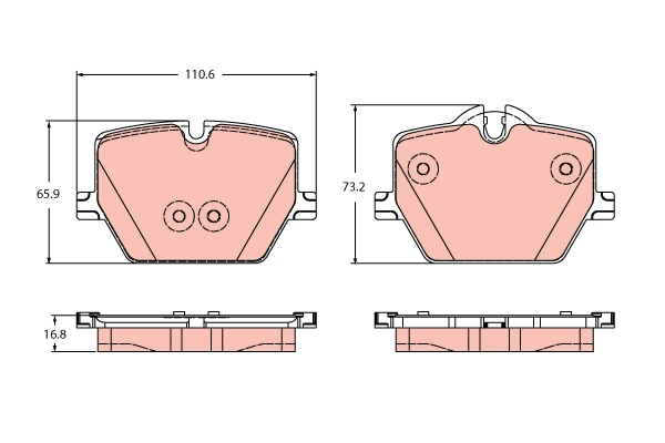 Brake Pad Set, disc brake - GDB2419 TRW