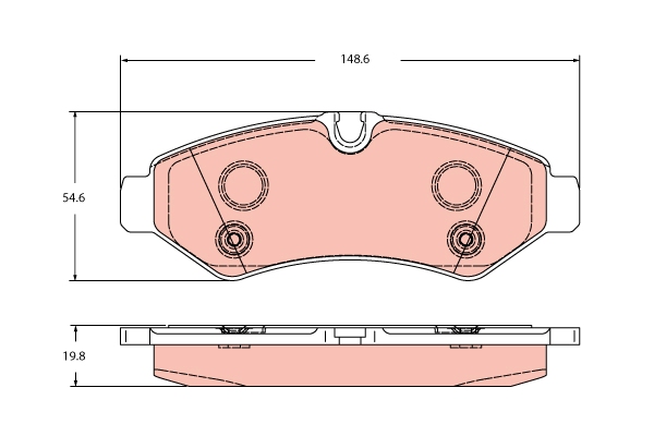 Brake Pad Set, disc brake - GDB2422 TRW