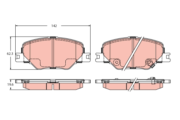 Brake Pad Set, disc brake - GDB2424 TRW