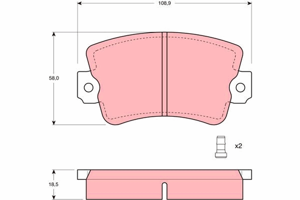 Brake Pad Set, disc brake - GDB243 TRW