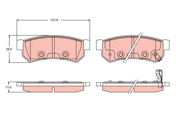 Brake Pad Set, disc brake - GDB2437 TRW