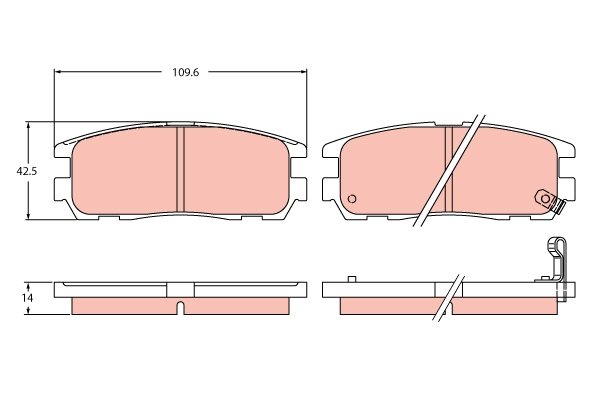 Brake Pad Set, disc brake - GDB2452 TRW