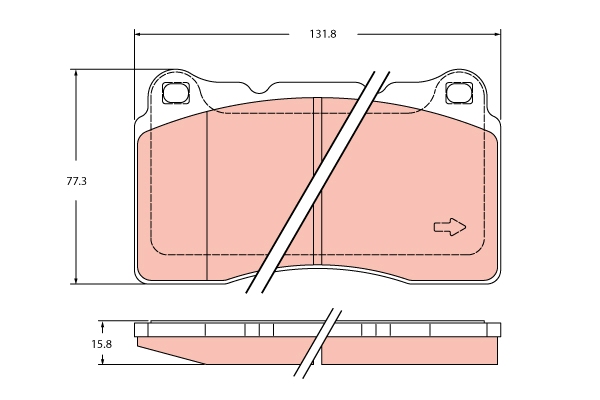 Brake Pad Set, disc brake - GDB2453 TRW