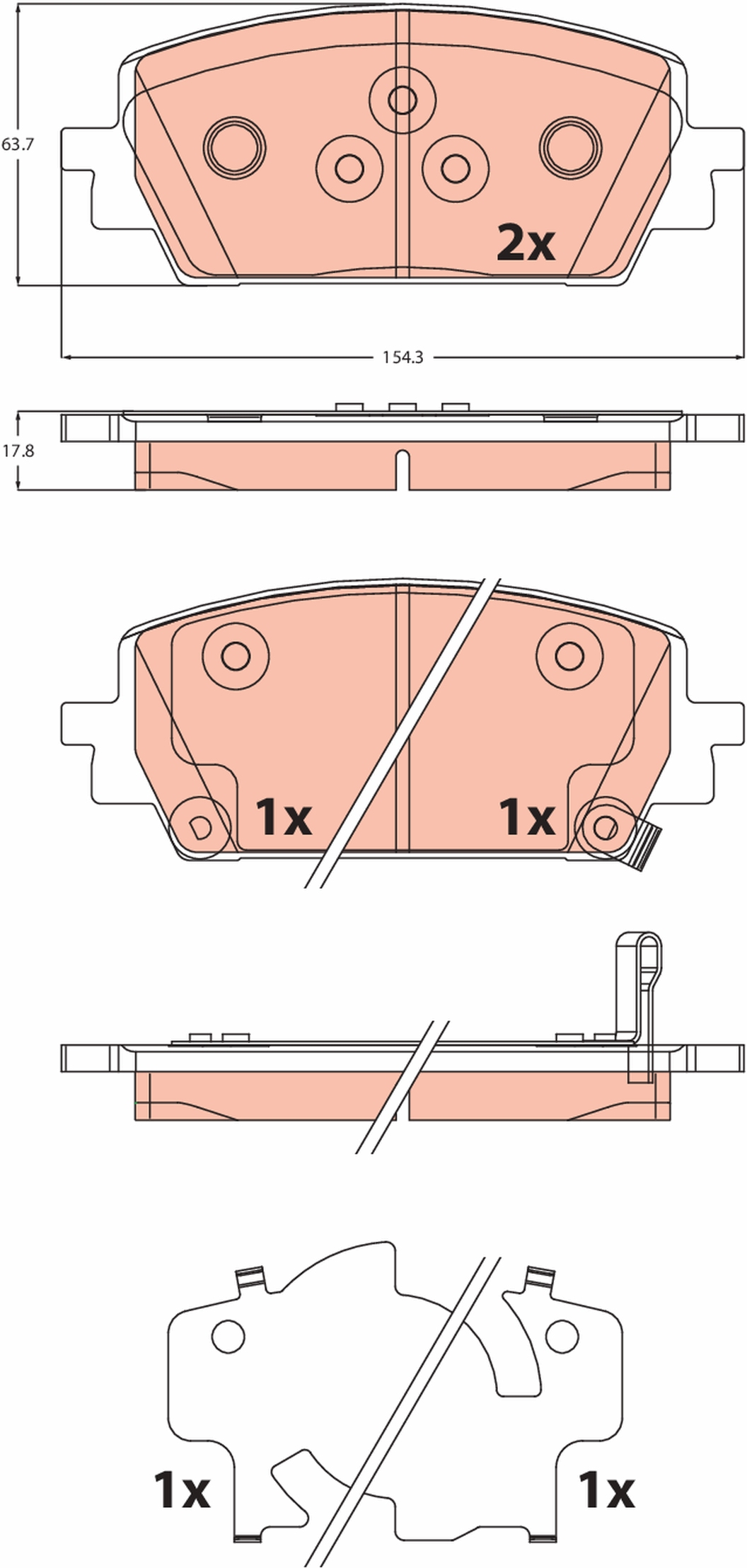 Kit pastiglie freno, Freno a disco - GDB2463 TRW