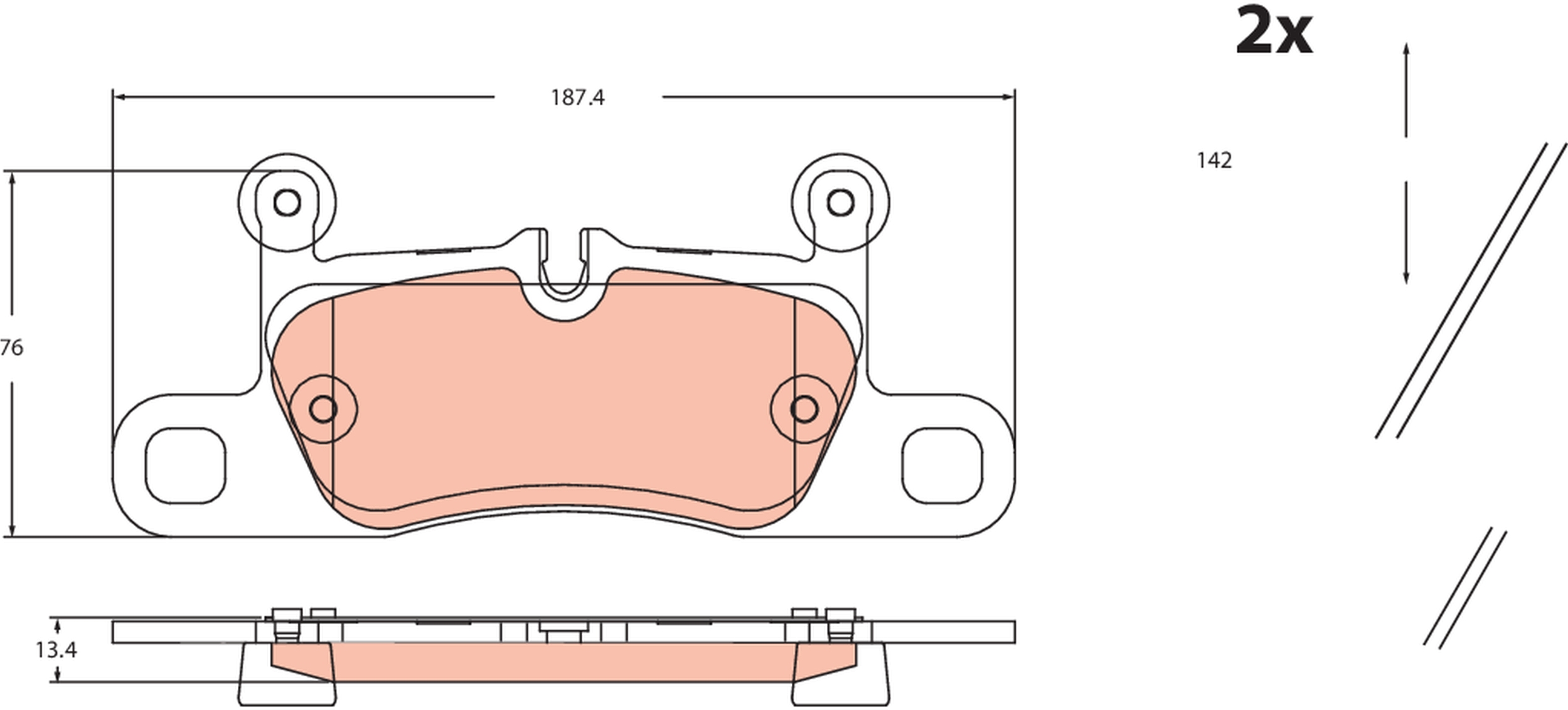 Brake Pad Set, disc brake - GDB2465 TRW