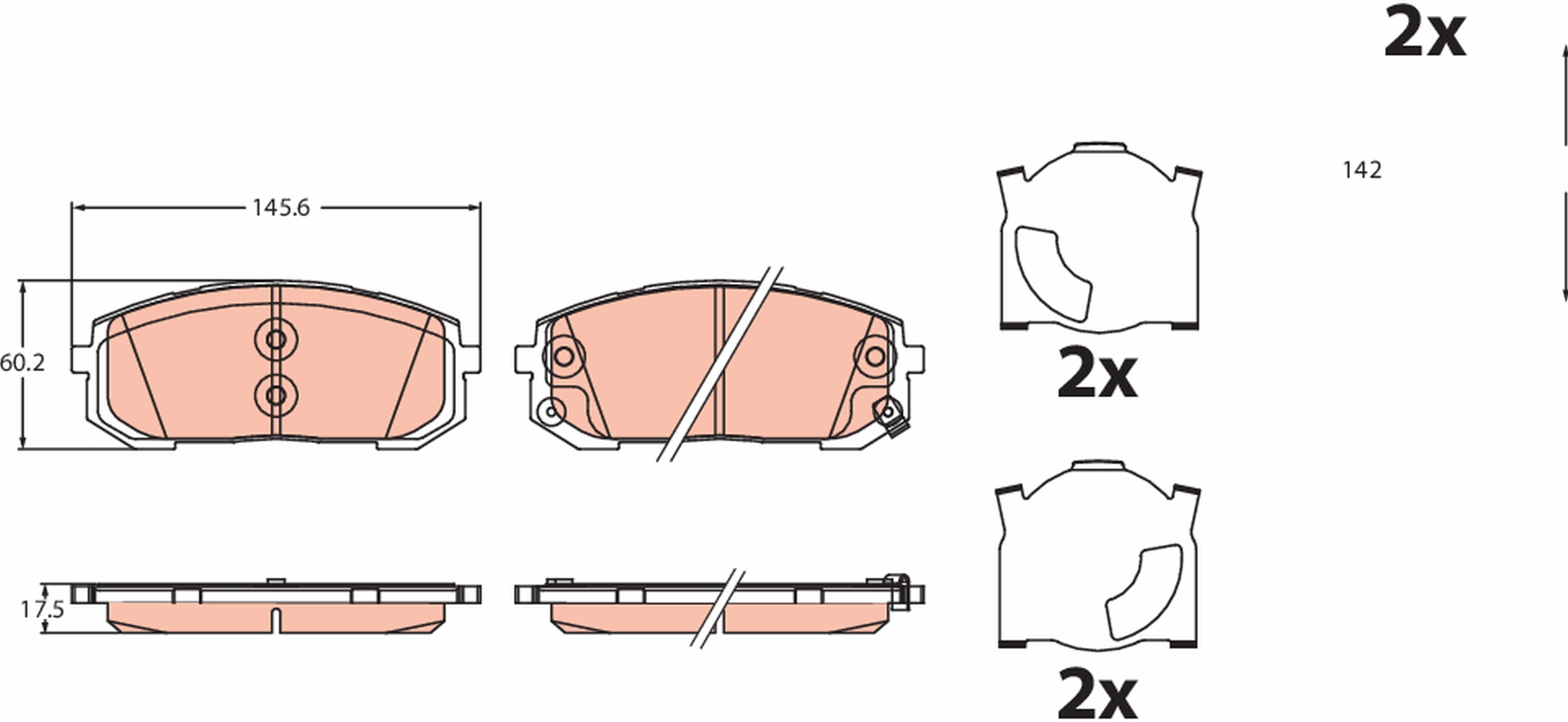 Kit pastiglie freno, Freno a disco - GDB2492 TRW
