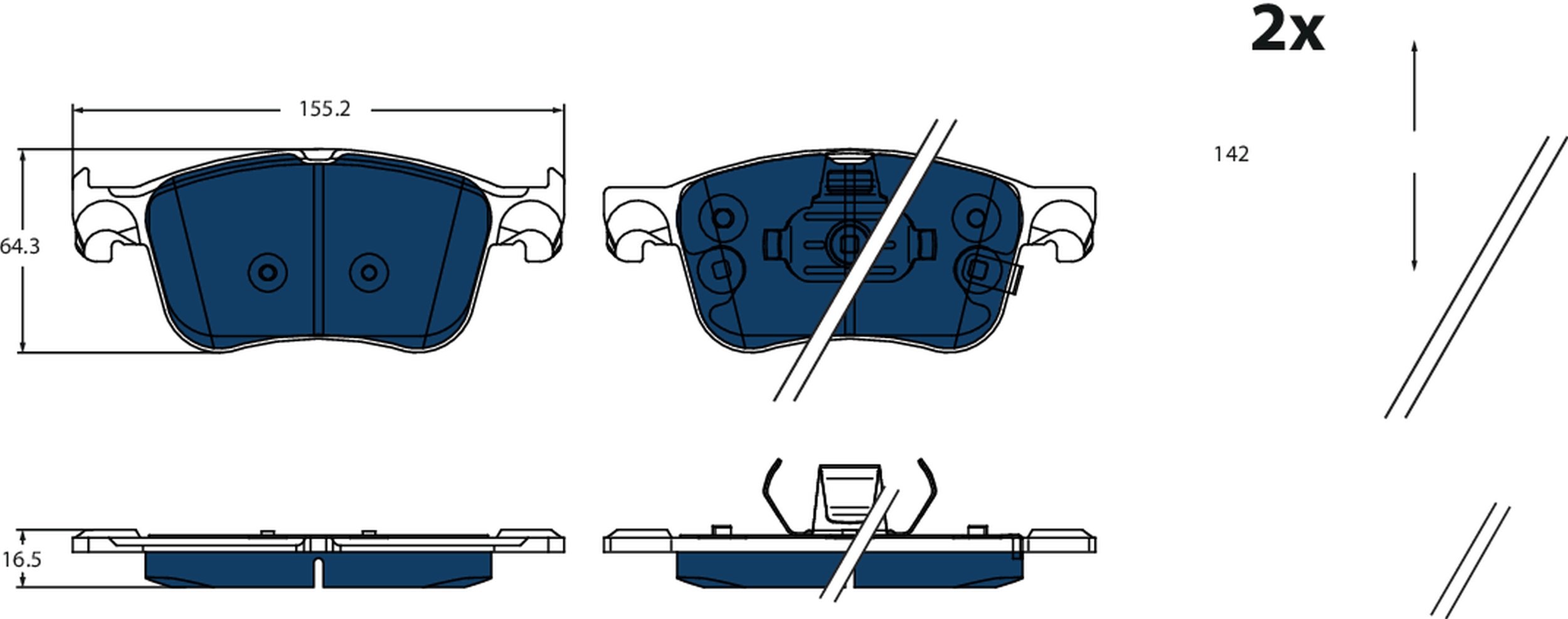Brake Pad Set, disc brake - GDB2518BTE TRW