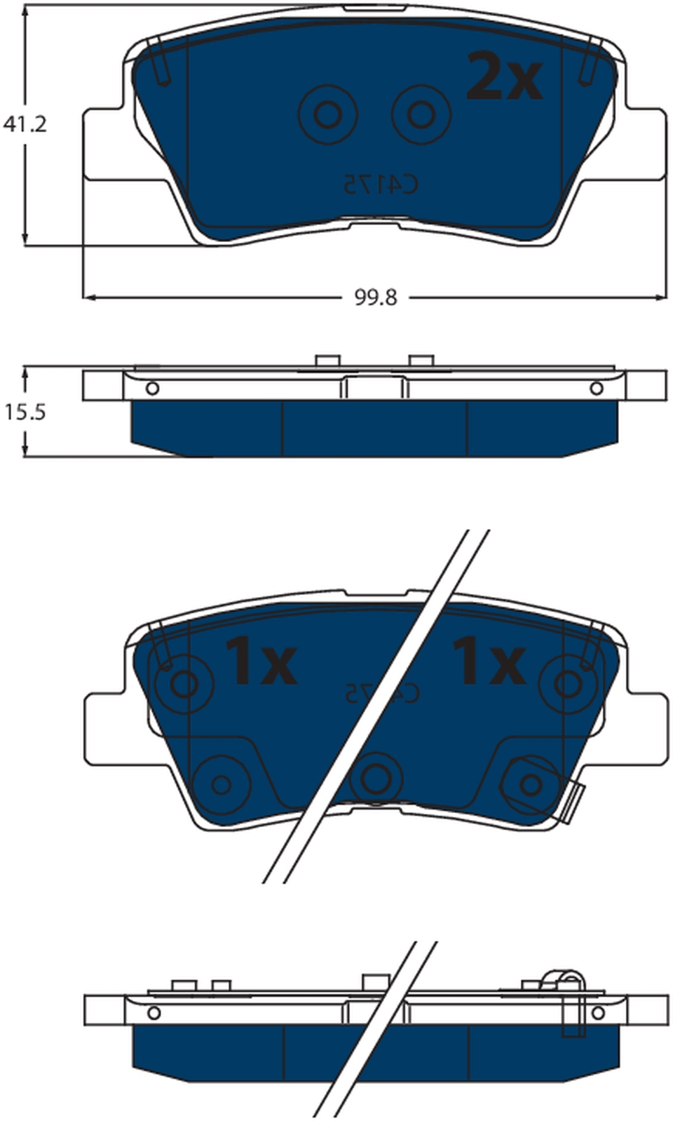 Brake Pad Set, disc brake - GDB2531BTE TRW