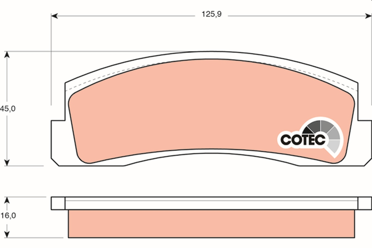 Brake Pad Set, disc brake - GDB265 TRW