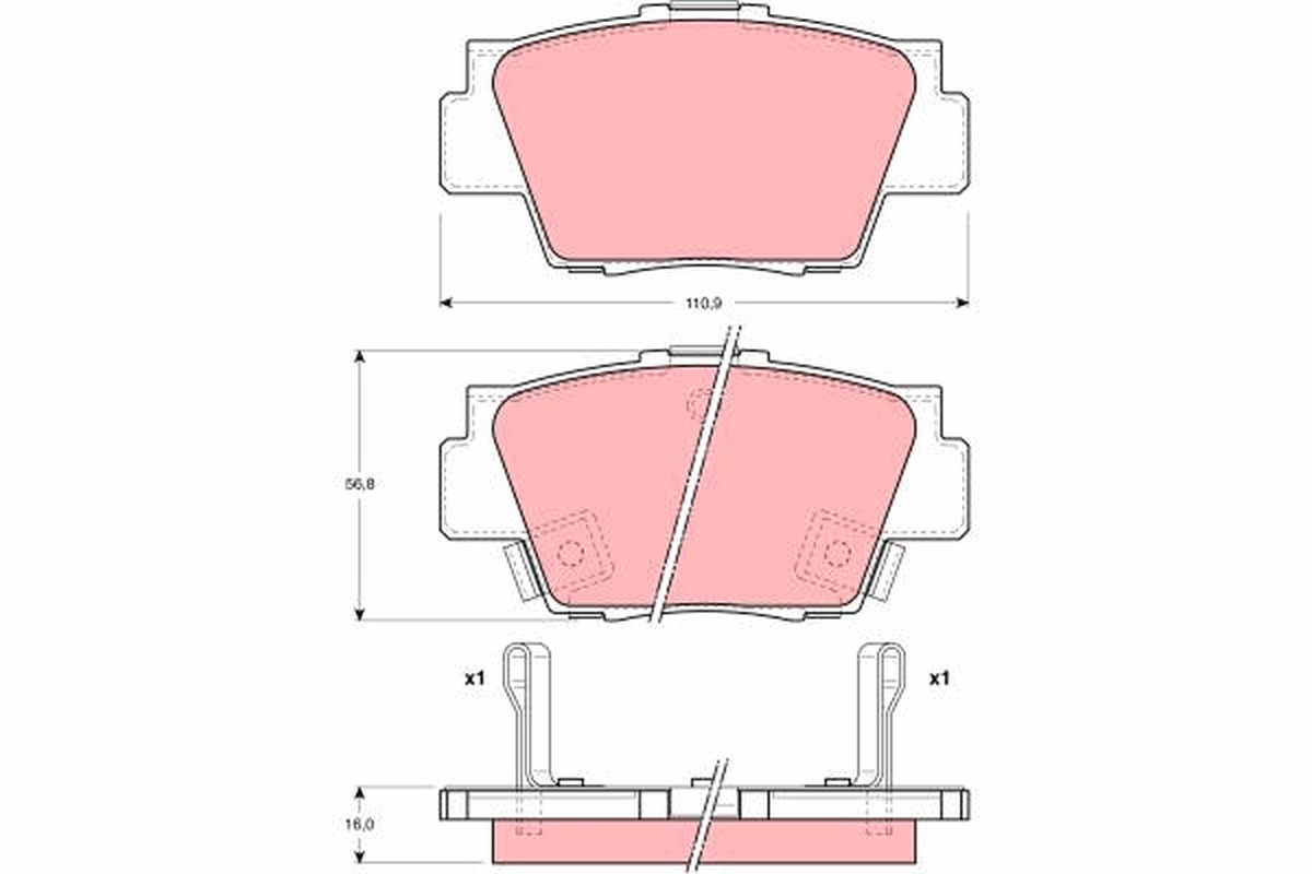 Brake Pad Set, disc brake - GDB3039 TRW