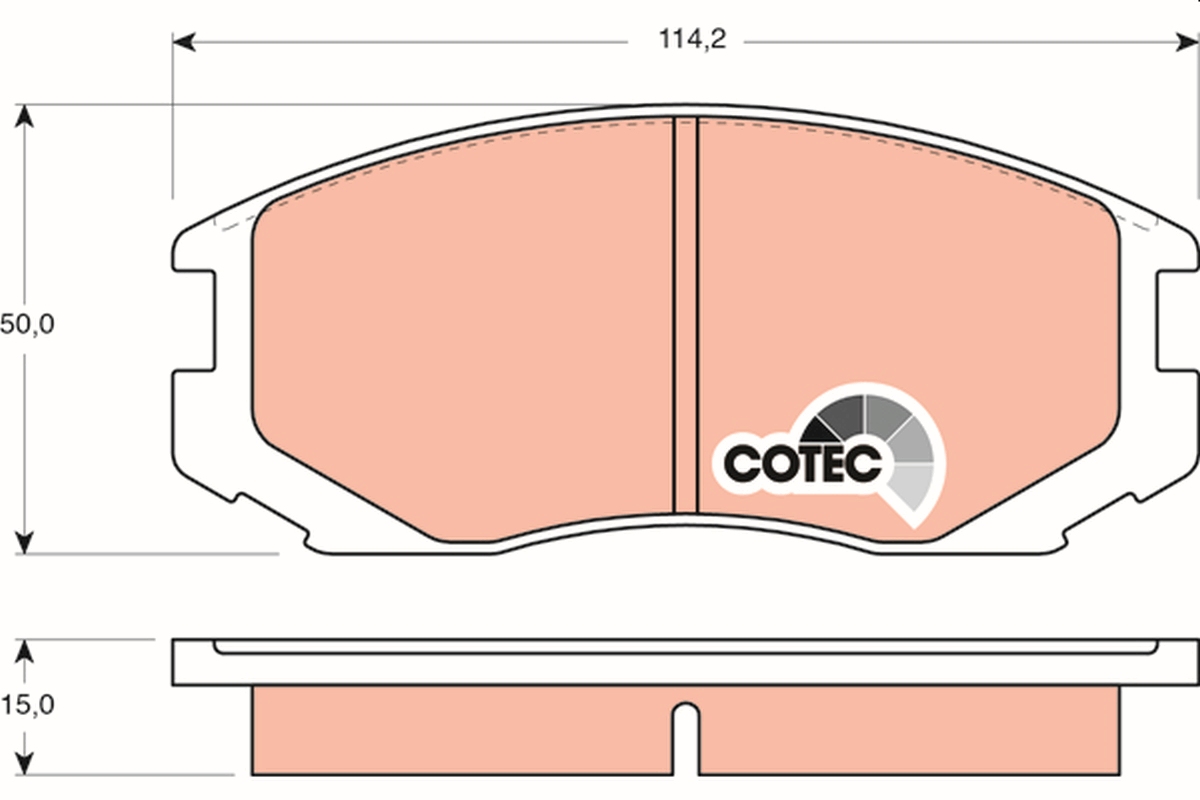 Brake Pad Set, disc brake - GDB3046 TRW