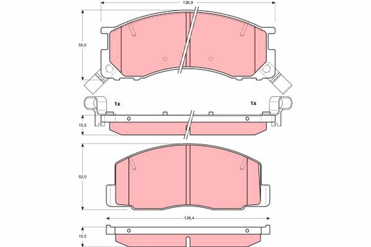 Brake Pad Set, disc brake - GDB3086 TRW