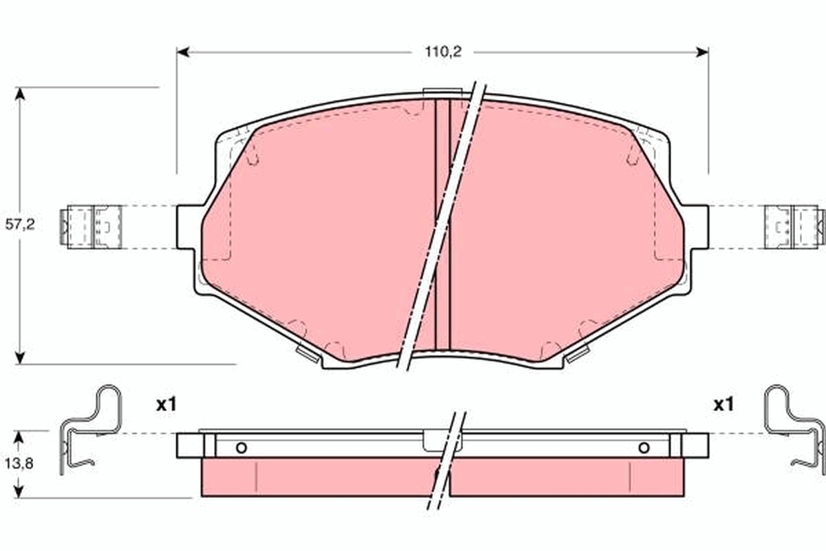 Kit pastiglie freno, Freno a disco - GDB3103 TRW