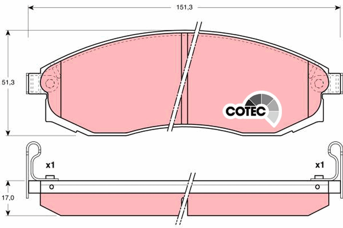 Brake Pad Set, disc brake - GDB3124 TRW