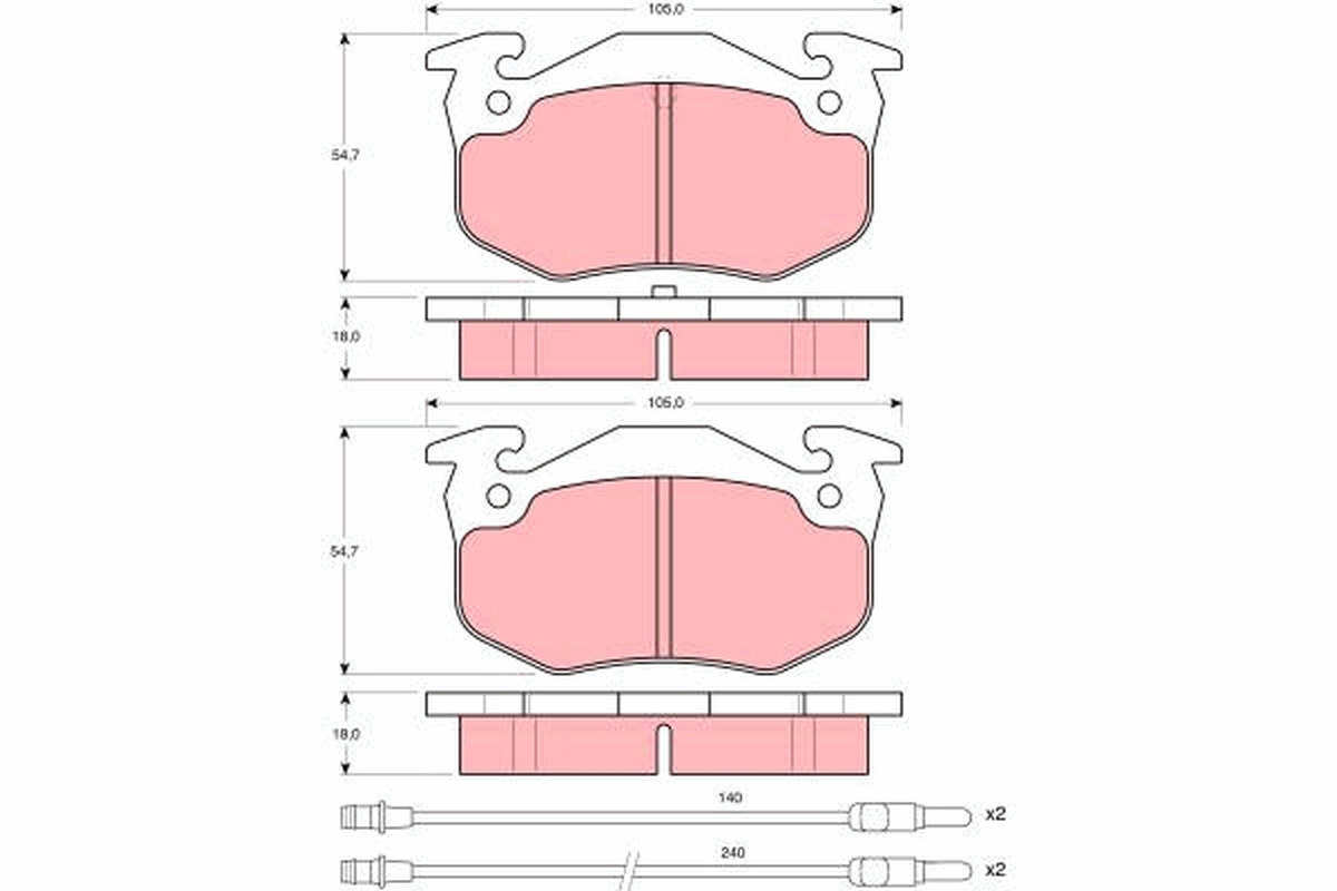Brake Pad Set, disc brake - GDB313 TRW