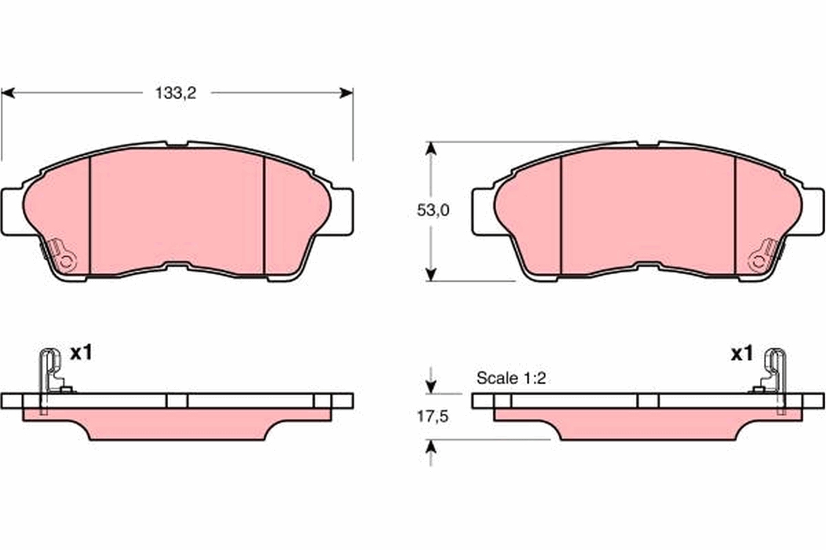 Brake Pad Set, disc brake - GDB3147 TRW