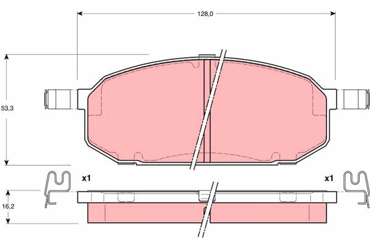 Brake Pad Set, disc brake - GDB3153 TRW