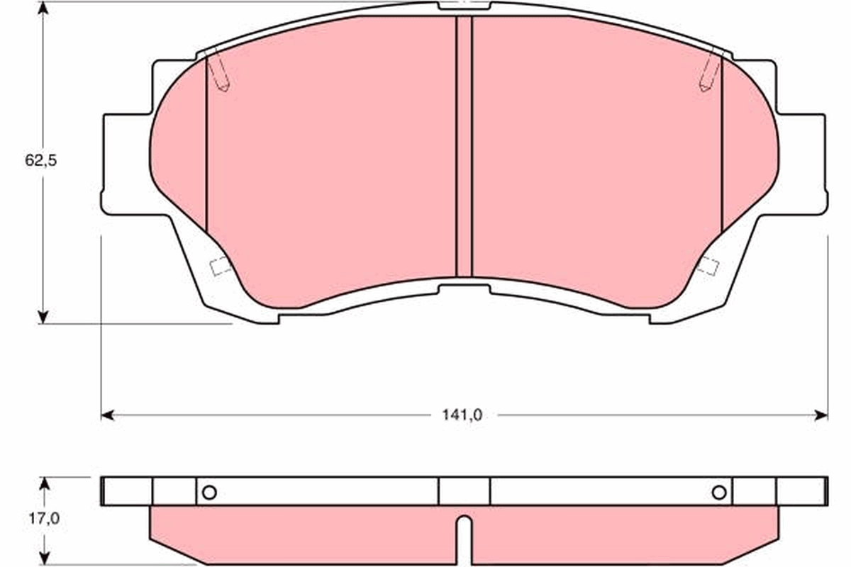 Brake Pad Set, disc brake - GDB3155 TRW