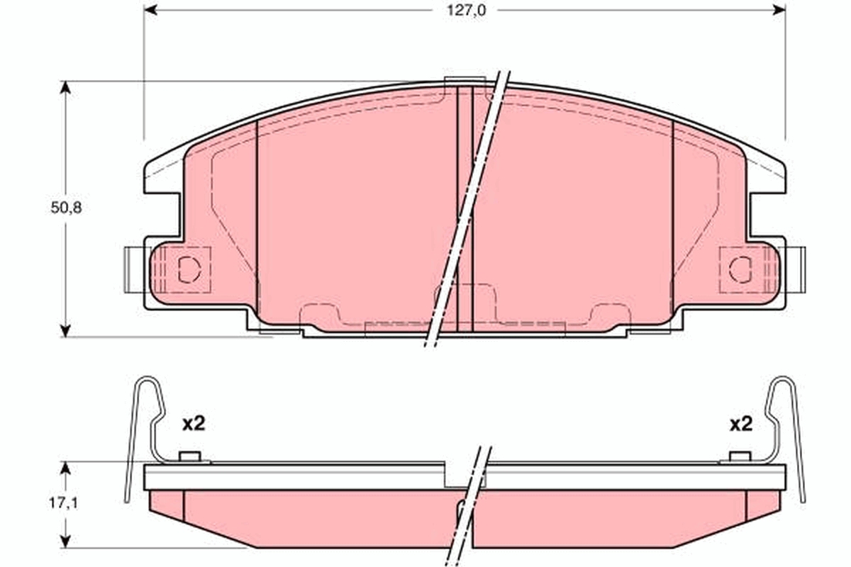 Brake Pad Set, disc brake - GDB3161 TRW