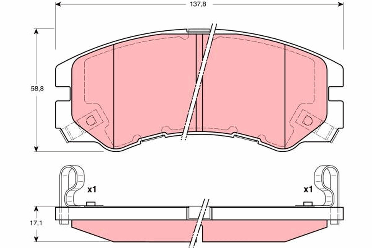 Kit pastiglie freno, Freno a disco - GDB3162 TRW