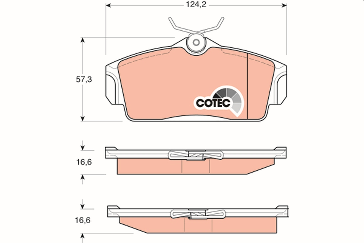 Brake Pad Set, disc brake - GDB3168 TRW