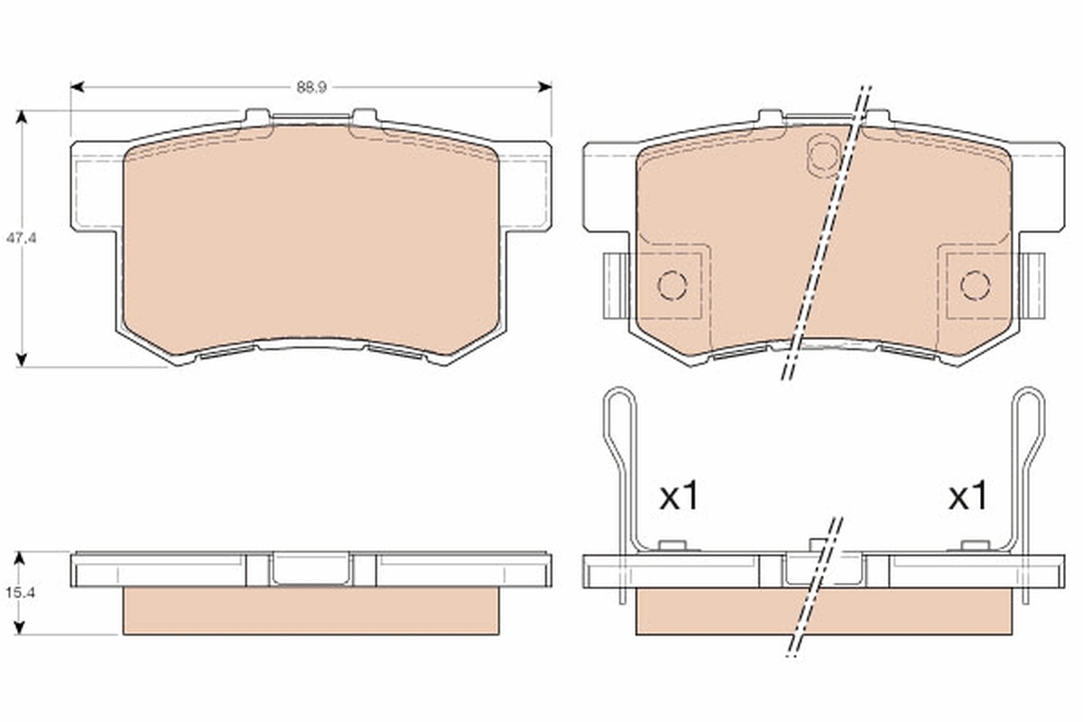 Kit pastiglie freno, Freno a disco - GDB3175 TRW