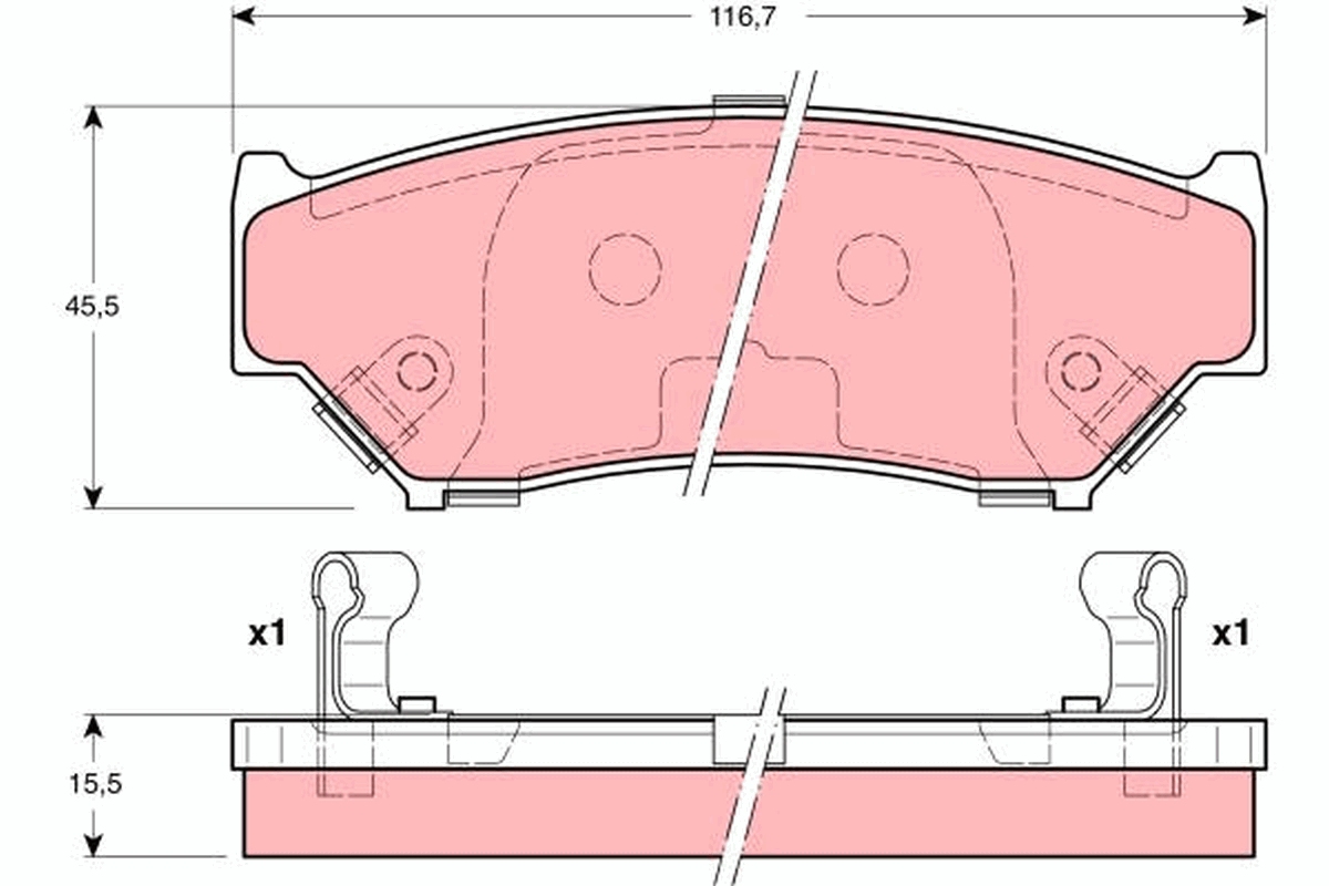 Brake Pad Set, disc brake - GDB3182 TRW
