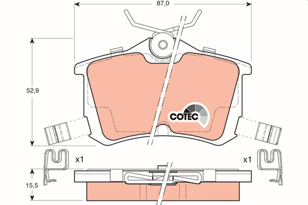 Brake Pad Set, disc brake - GDB3190 TRW