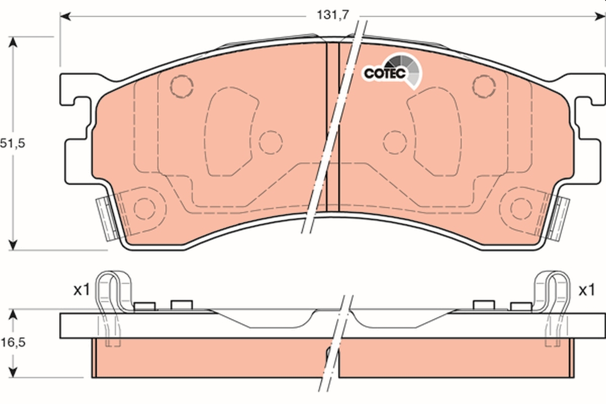 Brake Pad Set, disc brake - GDB3192 TRW