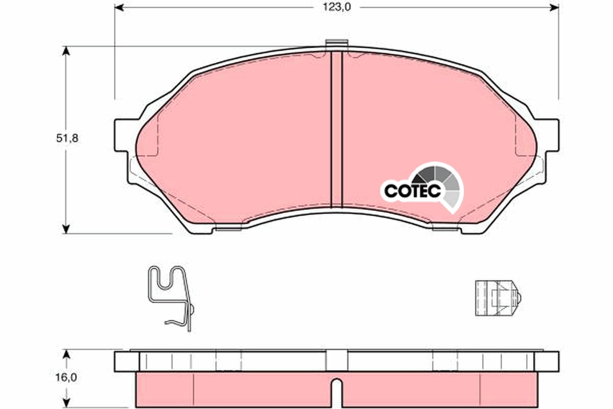 Brake Pad Set, disc brake - GDB3193 TRW