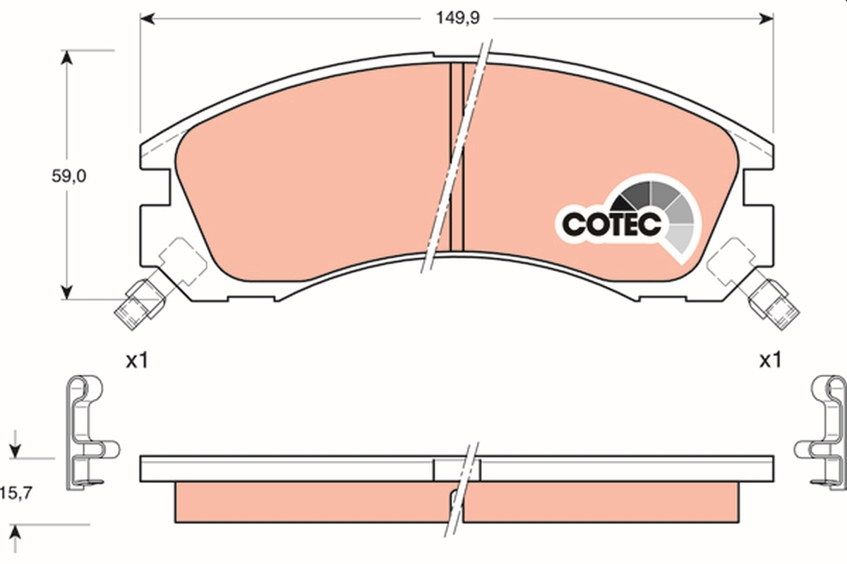 Kit pastiglie freno, Freno a disco - GDB3200 TRW