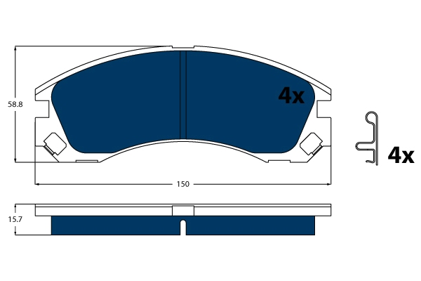 Brake Pad Set, disc brake - GDB3200BTE TRW