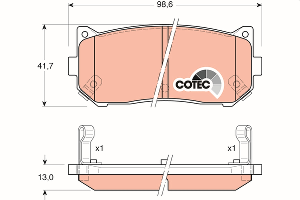 Brake Pad Set, disc brake - GDB3203 TRW