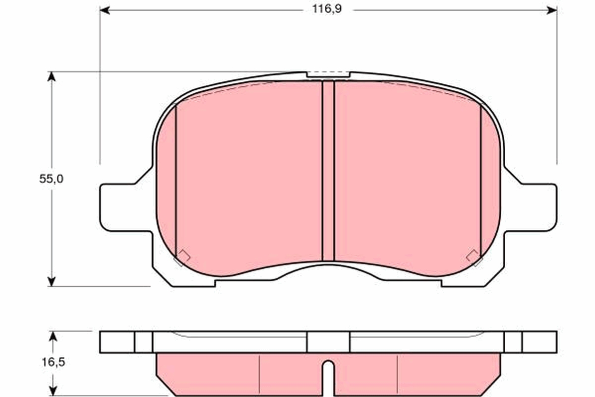Brake Pad Set, disc brake - GDB3204 TRW