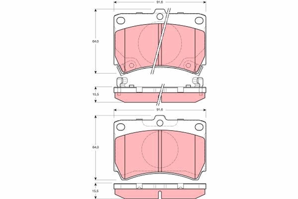 Brake Pad Set, disc brake - GDB3206 TRW