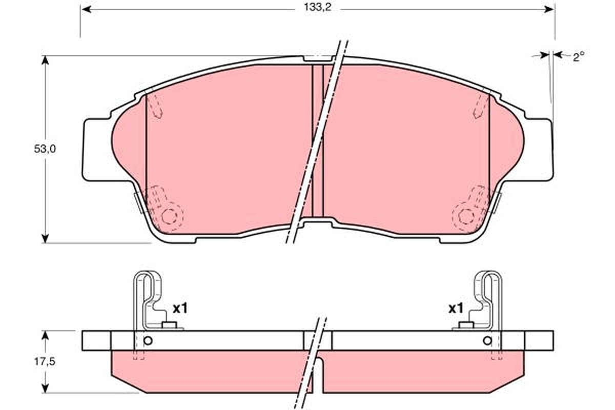 Brake Pad Set, disc brake - GDB3207 TRW
