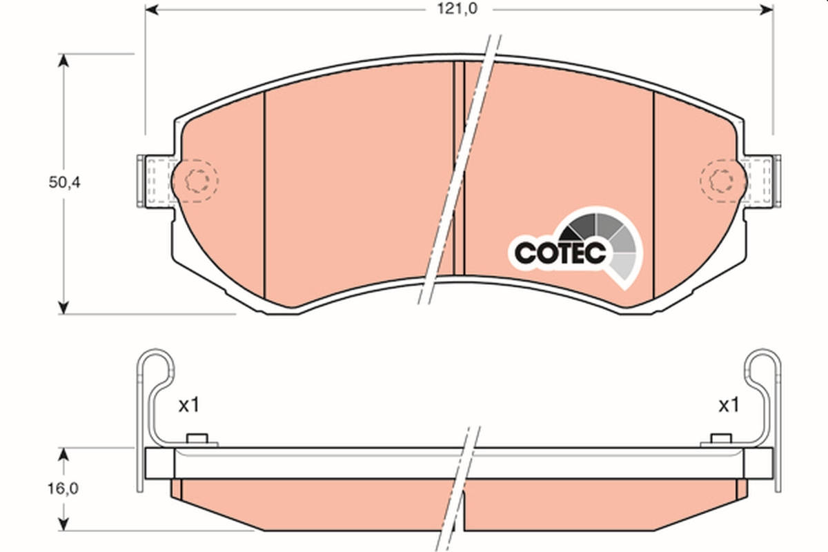 Brake Pad Set, disc brake - GDB3208 TRW